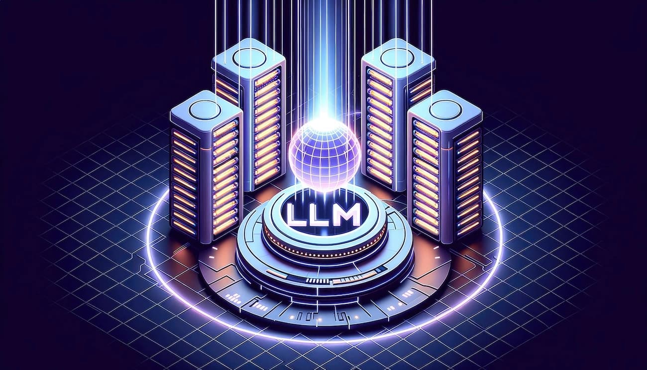 Visual representation of a LLM and servers