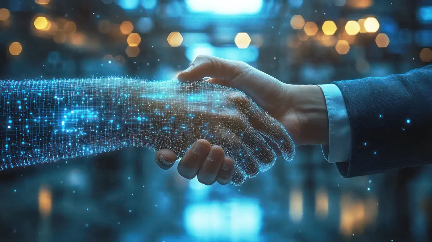 Human and AI handshake
