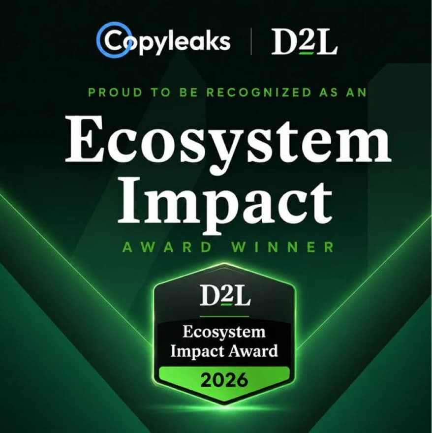 Copyleaks and D2L: proud to be recognized as a 2026 Ecosystem Impact Award winner
