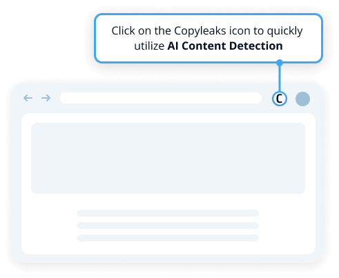 Exemple d'extension chrome de détection de contenu Copyleaks ai