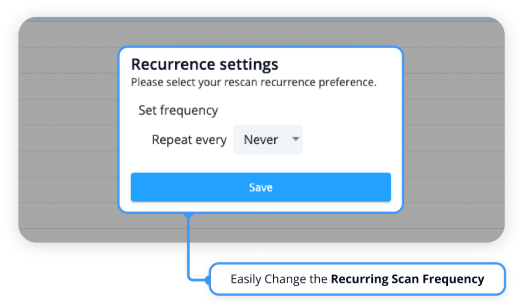 Scan Recurrence time frame interface