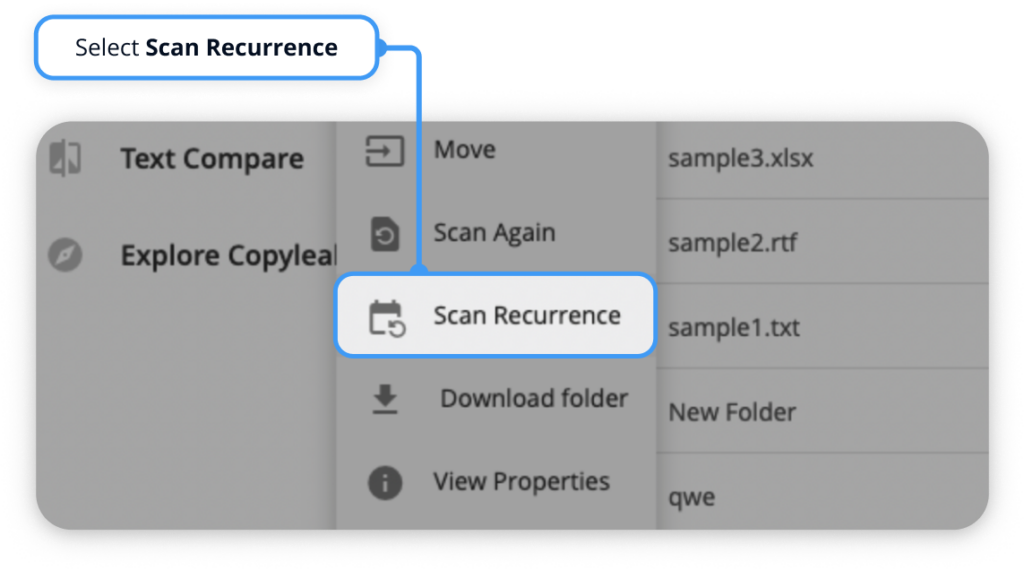 Scan recurrence selection interface