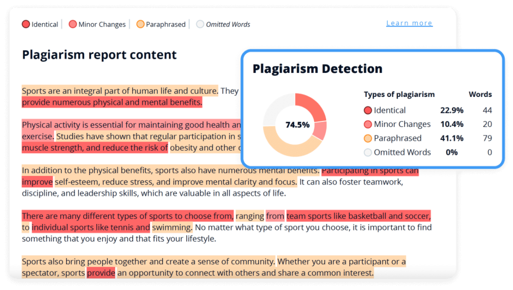 Plagiarism Report Breakdown