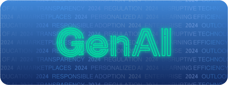 "Gen AI" é exibido em um gráfico visual.