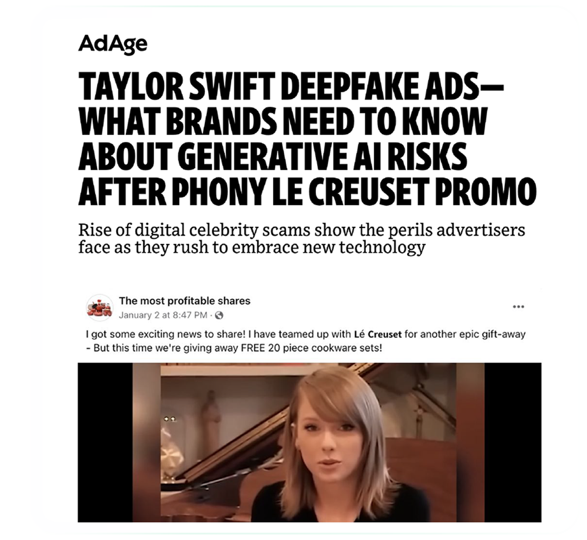 Taylor Swift Le Creuset Deepfake Article