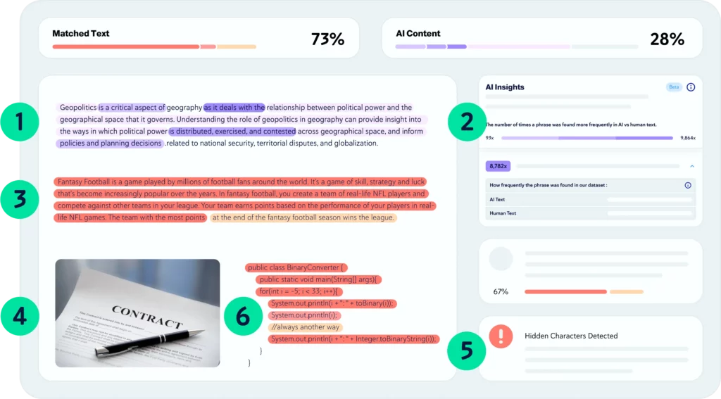 Informe web de Copyleaks para LMS